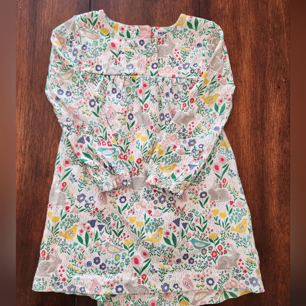 Sold Baby Boden Easter Floral Long-Sleeve Dress